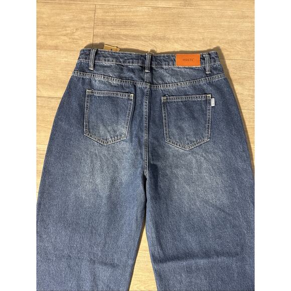 HDLTE women's Boyfriends Jeans Wide Legs. Size Large.NWT - Picture 7 of 9